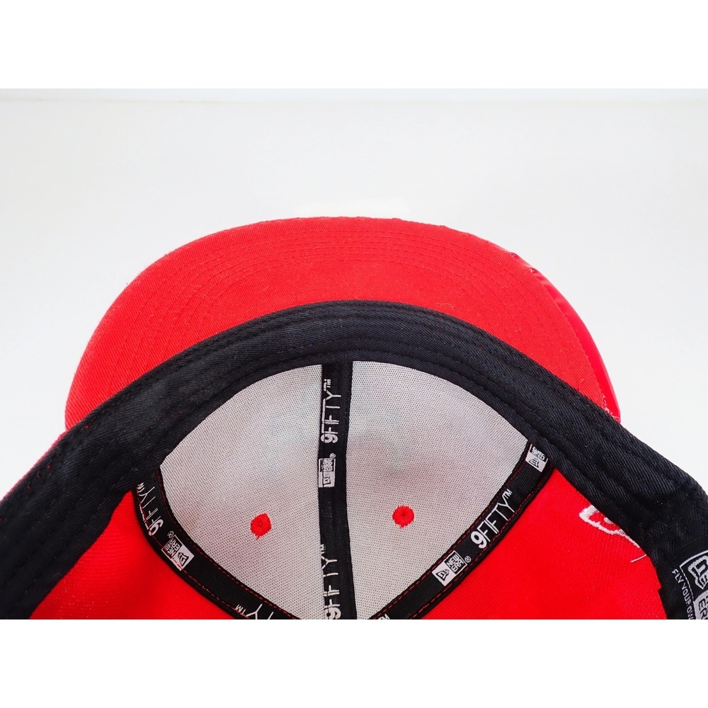 New Era 9FIFTY Chicago Bulls Snapback Hat Red Patent Leather Brim Cap NBA - Picture 9 of 9